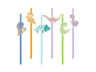 Papierové slamky Dinosaury 20 cm, 6 kusov