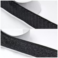 Páska na suchý zips, samolepiaci suchý zips 25mm - čierna