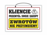 Laminovaný nápis NEAKCEPUJEME VRÁTENIE - A4