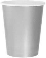 Strieborné papierové poháre Birthday Wedding Wedding Communion Party 250ml 8 ks.