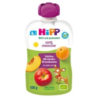 HiPP BIO Ovocné pyré po 6 mesiacoch jablká-mirabelky-broskyne 100 g