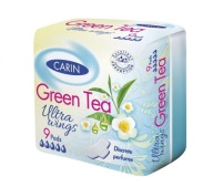 Hygienické vložky CARIN Ultra wings GREEN TEA, 9 kusov