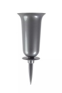 VLOŽENÝ VÁZOVÝ VENTIL (1) STRIEBORNÝ 20 CM NA CINTORÍN