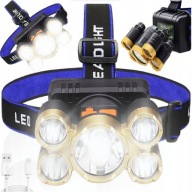 ČELOVÁ LAMPA 5 X CREE LED ČELOVÁ LAMPA VÝKONNÉ NASTAVITEĽNÉ 4 REŽIMY