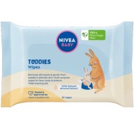 NIVEA BABY TODDIES BIOLOGICKY ROZLOŽITEĽNÉ VLHČENÉ UBROÚŠKY PRE BOJČATÁ 57 KS