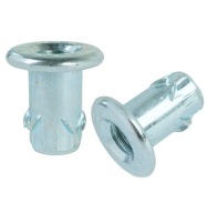 Zásuvka 10x M6 x 14 mm s golierom, tepaná nábytková vložka na drevo, nožičky