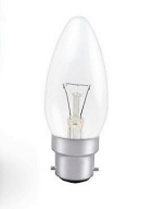 Anglická Sviečková Žiarovka B35 230V B22 25W Transparentná 22mm