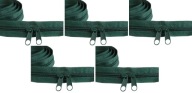 Špirálový zips páska 5 mm zips zelený FĽAŠA 5 metrov + 10 zipsov