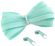 Špirálová páska na zips 3 mm zips MINT 1 meter + 2 zipsy