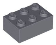 LEGO BEAM 2X3 DARK GREY Č. 3002 PRE 2 KS