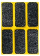 Samolepiace plstené podložky, čierne, 25x60, 6 ks