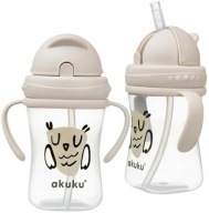 AKUKU HRNČEK, FĽAŠA S RUBIČKOU, SLAMKA, RÚČKY, 300ml, 9m+