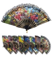 ŠPANIELSKÝ VENTILÁTOR RÔZNE VZORKY GEJŠA ELEGANTNÉ
