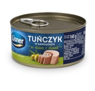 Kúsky tuniaka v olivovom oleji 160g Lisner