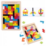 Tetris bloky Montessori drevené puzzle 3D puzzle