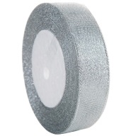 Ozdobná stuha trblietavá strieborná 25mm