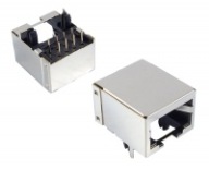 RJ45 tienená zásuvka na PCB RJ45GE x2 ks