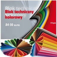 FAREBNÝ ŠKOLSKÝ TECHNICKÝ BLOK, FORMÁT A4, 30 FAREBNÝCH RIADKOVÝCH LISTOV
