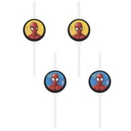 Slamky na pitie pre superhrdinu SPIDERMAN, 4 ks