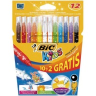 Fixky, fixky, magické BIC fixky, sada 10 farieb + 2 gumy