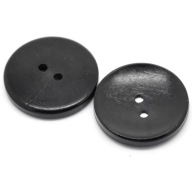 2ks drevený hladký gombík 30mm čierny