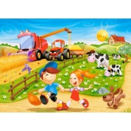 Puzzle 60 Puzzle Farma COUNTRY Traktor Zvieratá Krava Žatva 5+ Castor
