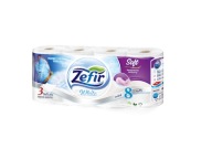 Jemný biely toaletný papier Zefir 8 roliek