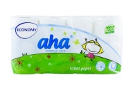 Toaletný papier 8 roliek Biely 2 vrstvy AHA Economy