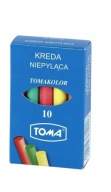CHALK Okrúhla bezprašná školská krieda, 10 farieb, TOMA