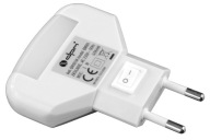 LED nočná lampa 1W - 230V biela do zásuvky s vypínačom