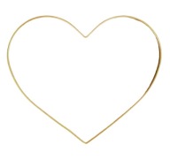 Kovové srdce GOLD MATTE ø21 - lapač snov