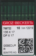 Groz-Beckert strojové ihly dvojihlové 135x17 120 GOLD 10 ks