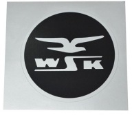 Nálepka WSK 125 na akvárium pre vtáky, strieborné logo