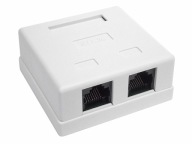 Zásuvka 2x RJ45/8P8C UTP cat.5E povrchové LSA kontakty