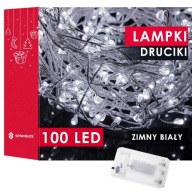 VOLENÁČE NA VIANOČNÝ STROMČEK SVETLÁ, DRÔTY, 100 LED, BIELE, 3 m