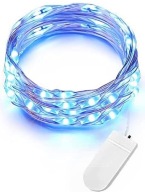 30LED diód na drôte LAMPY MODRÉ batérie