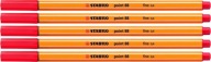 Jemná linka Stabilo Point 88 0,4 mm červená x 5
