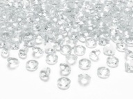 DIAMANTOVÉ KONFETTI DIAMANTY na stôl priehľadné kryštály 12 mm 100 ks