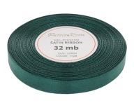 Saténová stuha na svadobnú výzdobu 12mm 32mb fľaškovo zelená
