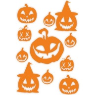 HALLOWEEN fólie NÁLEPKY oranžové TEKVICE x11
