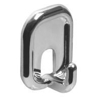 Jednoduchý lepený plastový vešiak na háčik 45x32x21mm Chróm