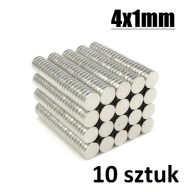 Silný cylindrický neodymový magnet 4x1mm | 10 kusov