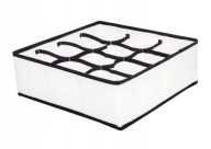 ORGANIZÁTOR ZÁSUVKY S 12 PRIHORKAMI 32x12x32 cm ČIERNO-BIELY