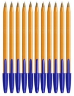 KANCELÁRSKE PERO BIC ORANŽOVÉ ORIGINÁL MODRÉ x10