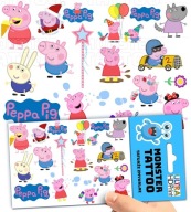 UMÝVAJÚCE DOČASNÉ TETOVANIE PRE DETI DETSKÉ PEPPA PIG ORIGINÁLNE DIZAJNY