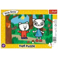 15 Frame Puzzle - Kitty Cat in the forest