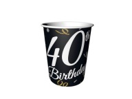 B&C 40 Narodeninové papierové poháre, 250 ml/ 6 ks.