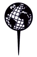 Globe Tortový vrchnák Globe Travel world decor Čierne plexisklo