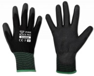 PURE BLACK PRO polyuretánové ochranné rukavice, veľkosť 8