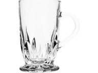 Priehľadný zdobený sklenený hrnček na LATTE NÁPOJE - 280 ml 12 x 7,5 cm